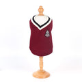 eszy2find pet clothing Wine Red / L Plush knitted Autumn Winter V-neck Vest Pet Clothing