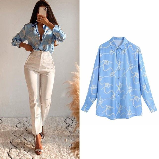 ezy2find Blue 2 / S women satin blouse long sleeve zebra print shirts vintage office ladies tops femme chandails za 2020 fashion blusa de mujer ins