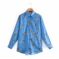 ezy2find Blue / L women satin blouse long sleeve zebra print shirts vintage office ladies tops femme chandails za 2020 fashion blusa de mujer ins