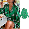 ezy2find green / L women satin blouse long sleeve zebra print shirts vintage office ladies tops femme chandails za 2020 fashion blusa de mujer ins