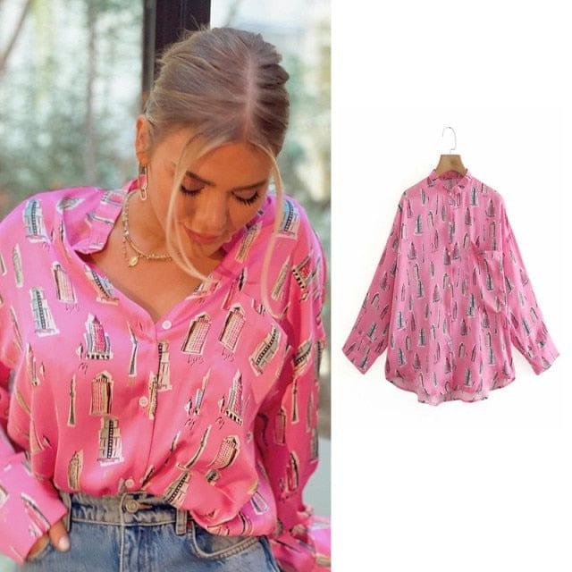ezy2find Pink 2 / L women satin blouse long sleeve zebra print shirts vintage office ladies tops femme chandails za 2020 fashion blusa de mujer ins