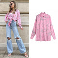 ezy2find Pink 3 / L women satin blouse long sleeve zebra print shirts vintage office ladies tops femme chandails za 2020 fashion blusa de mujer ins