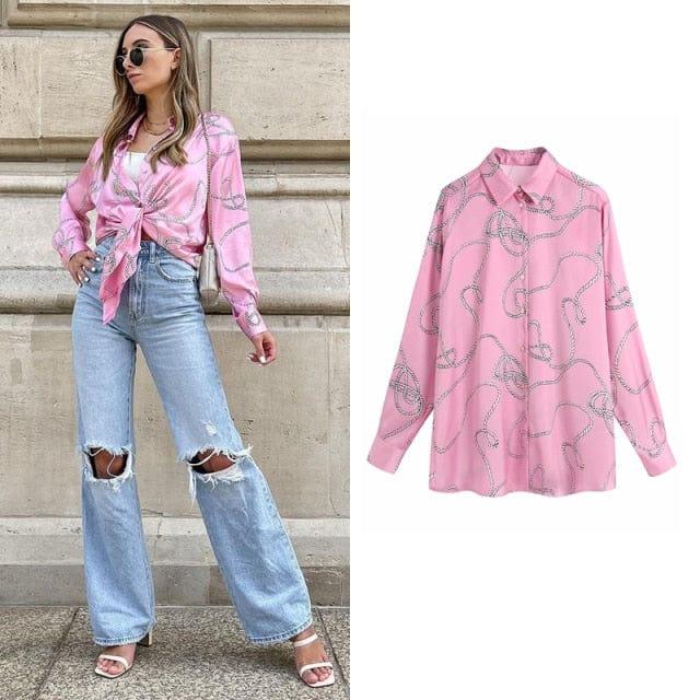 ezy2find Pink 3 / L women satin blouse long sleeve zebra print shirts vintage office ladies tops femme chandails za 2020 fashion blusa de mujer ins