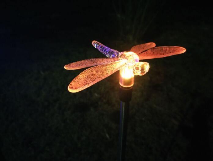ezy2find Solar Garden Light Dragonfly Led solar garden light, changing color in the water impermeable outer dragonfly / butterfly / bird road to garden solar led lawn lamp decoration