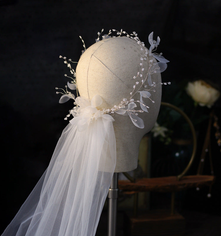 Bridal wreath veil wedding dress accessories