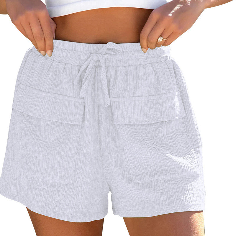 Summer Drawstring Shorts With Pockets Casual Sports Pants Womens Clothing