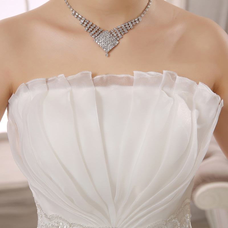 2021 Spring Autumn Wedding dress new bride wedding dress size Korean women slim lace Qi special offer