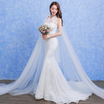 Wholesale 2021 new bride wedding fashion lace fishtail skirt Slim Skinny tail wedding dress D92