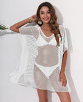 Grid Beach Cover-up European And American Women's Clothing Loose And Irregular