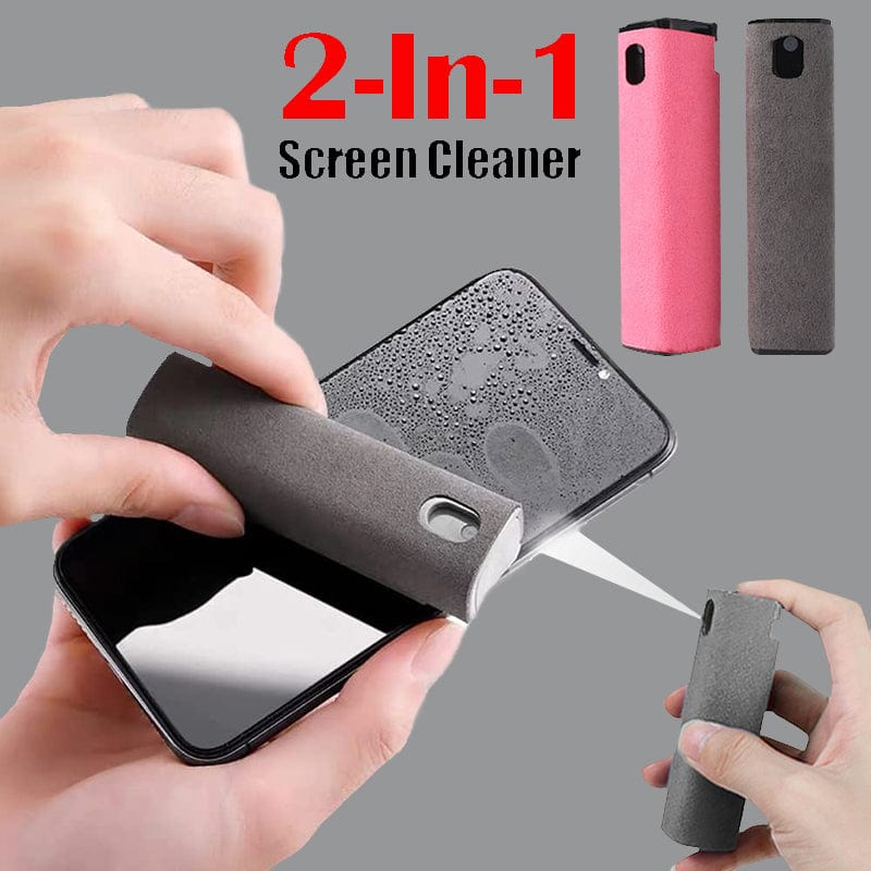 eszy2find 2in1 Microfiber Screen Cleaner Spray Bot Mobile Phone Screen Cleaner 10ml Portable Rectangle Shape Microfiber Anti Dust Mobile Phone Screen Cleaner Spray Cleaner Wipe Bottle