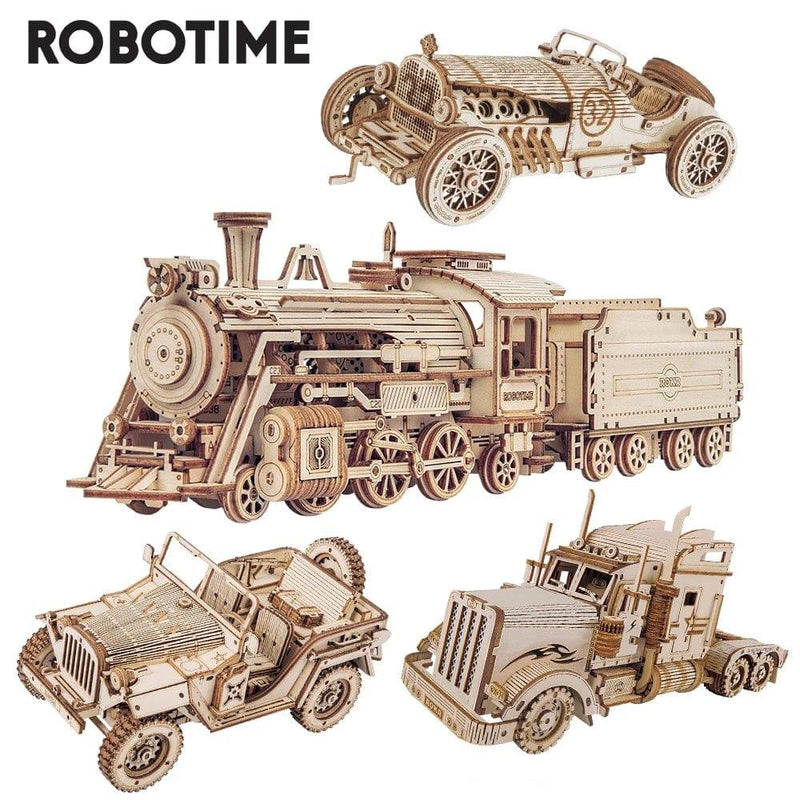 eszy2find 3D wooden Puzzles Robotime ROKR Train Model 3D Wooden Puzzle