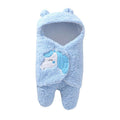eszy2find baby blankets Blue / One size Infant Baby Soft  Winter Style Plush Swaddle Cartoon Quilt Blanket And Feet Gown
