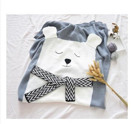 eszy2find baby/children's blankets Grey bear / 80x110cm Animal Cartoon Baby Blanket