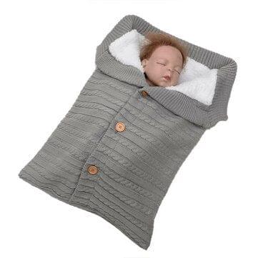 eszy2find baby pram blanket Baby Hooded Swaddle Knit Wrap Blanket Warm Pram Pushchair Stroller Sleeping Bag