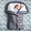 eszy2find baby pram blanket Dark Grey Baby Hooded Swaddle Knit Wrap Blanket Warm Pram Pushchair Stroller Sleeping Bag