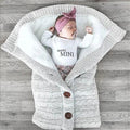 eszy2find baby pram blanket Light Grey Baby Hooded Swaddle Knit Wrap Blanket Warm Pram Pushchair Stroller Sleeping Bag