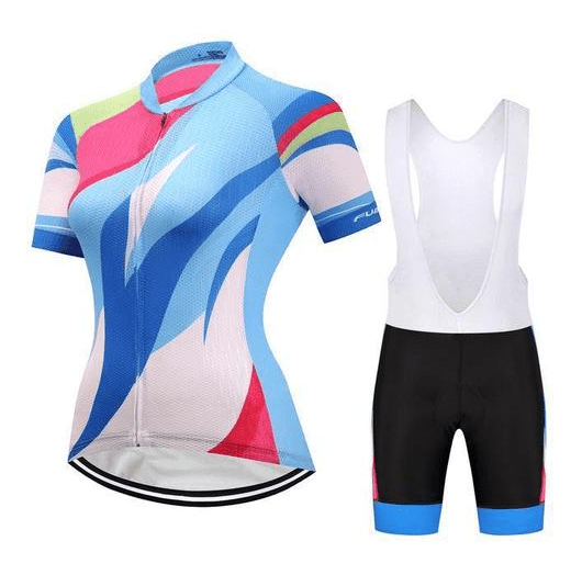 eszy2find Bike Clothing M / Whitestrap Cycling Kit - JoyfulBlue