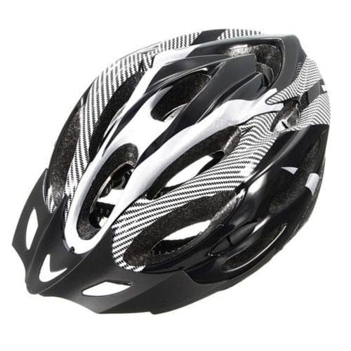 eszy2find Bike Helmet Blackandwhite / OneSize Carbon Fiber Texture Split Helmet Mountain Bike Hat