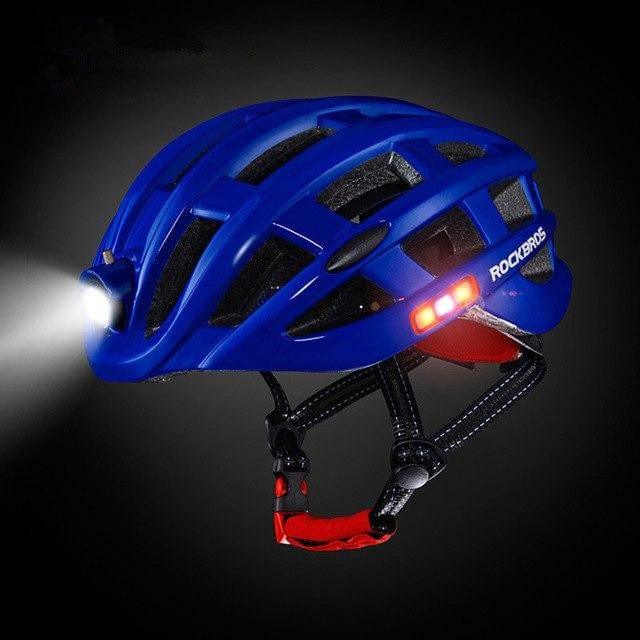 eszy2find Bike Helmet Blue Light Cycling Helmet USB Rechargeable Bike Ultralight Helmet Intergrally-Molded Mountain Road Bicycle Mtb Helmet