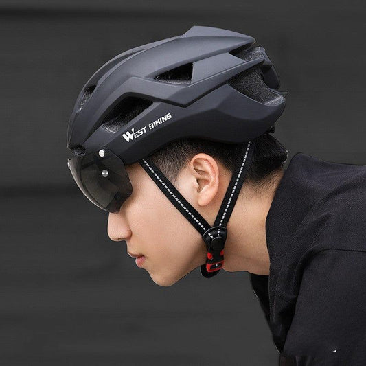 eszy2find Bike Helmet Cycling Helmet Integrated With Goggles Helmet Mountain Road Bike Helmet Equipment