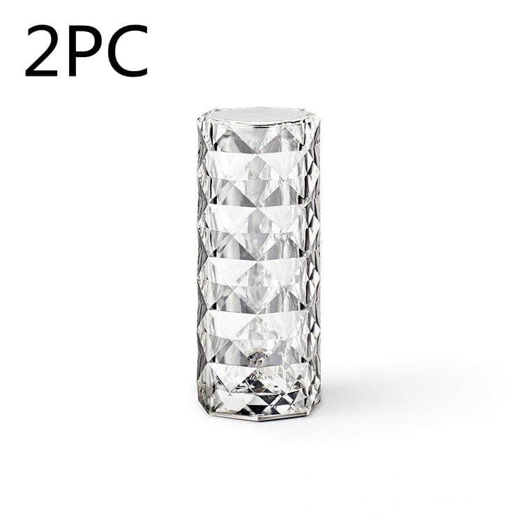 eszy2find cristal night table light White / 16colors 2PC / USB Nordic Crystal Lamp USB Table Lamps Bedroom Touch Dimming Atmosphere Diamond Night Light Rose Projector Lamp Decor
