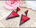 eszy2find ear rings Red triangle Fashion Accessories Cute All-match Nightclub Acrylic