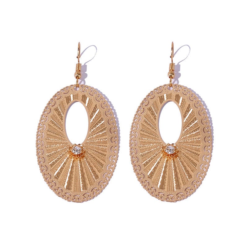 eszy2find earrings Gold Fashion Nightclub Geometric Long Personality Metal Earrings