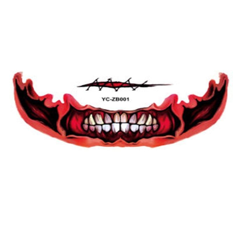 eszy2find face stickers helloween A01 New Product Halloween Mouth Tattoo Sticker Scary Lip DIY Decoration
