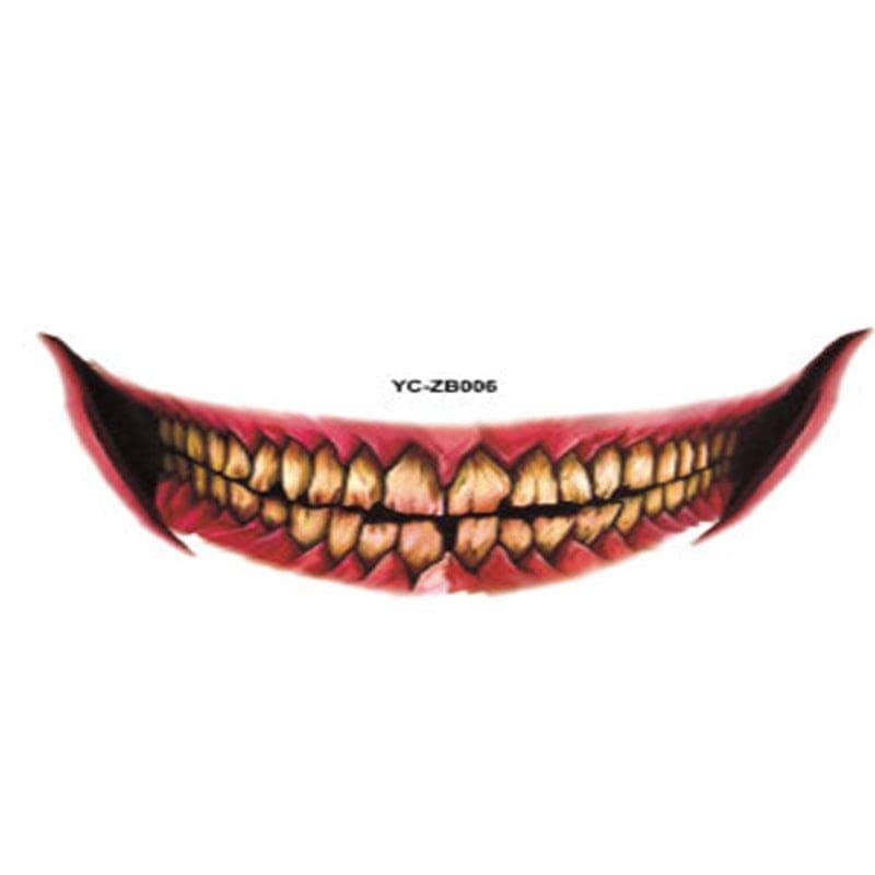 eszy2find face stickers helloween A06 New Product Halloween Mouth Tattoo Sticker Scary Lip DIY Decoration
