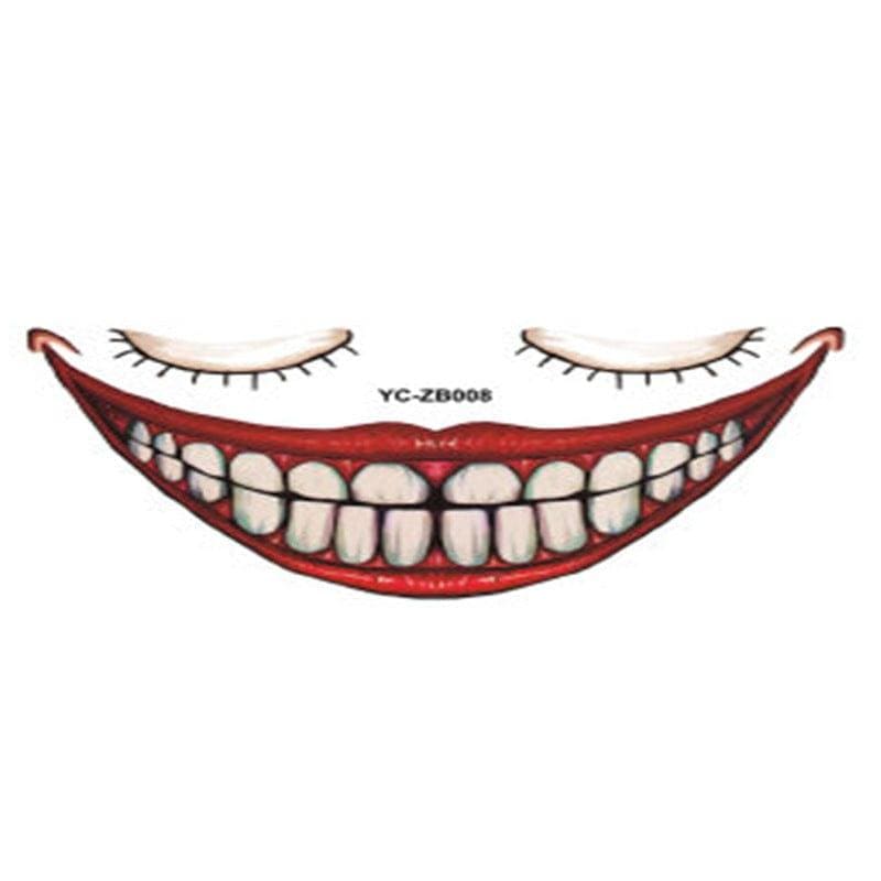 eszy2find face stickers helloween A08 New Product Halloween Mouth Tattoo Sticker Scary Lip DIY Decoration