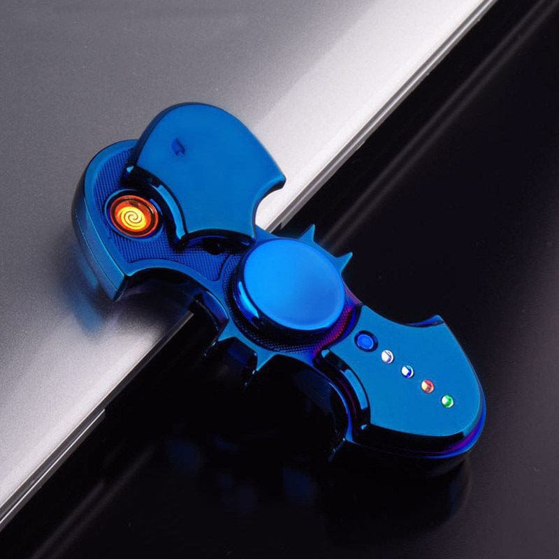 eszy2find fidger toy Blue ice / USB Fidget Spinner Usb Rechargeable Lighter Creative Finger Toy