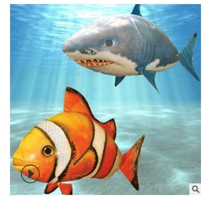eszy2find flying fish Red Remote Control Shark Toys Air Swimming Fish Infrared RC Air Balloons Inflatable RC Flying Air Plane Kids Toys