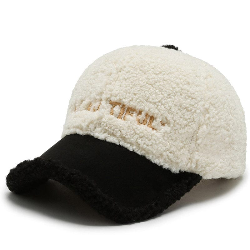eszy2find Lamb Plush Winter Hat Children's Warm Co Lamb Plush Winter Hat Children's Warm Color Combination Fashion Versatile