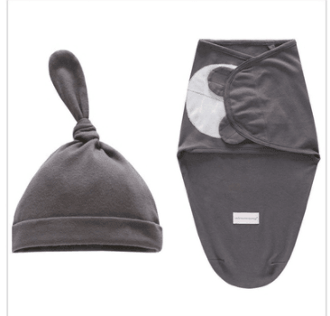 eszy2find Newborn Swaddling Bag Sleep Sack Grey / L Baby Swaddle Blanket Cap Newborn Swaddling Bag Sleep Sack