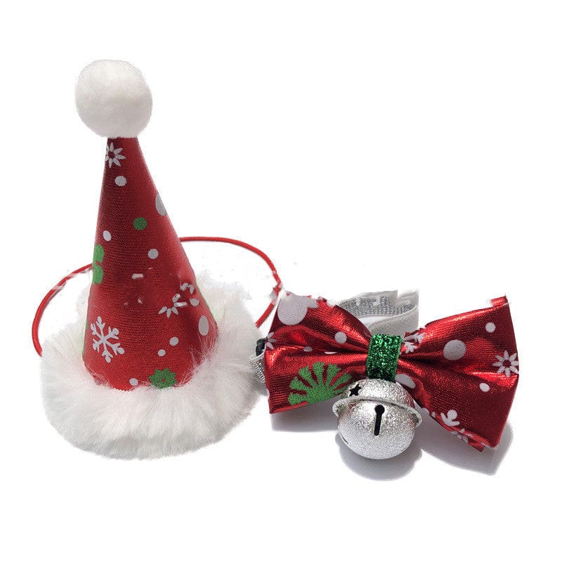 eszy2find pet clothing Christmas hat bow tie Christmas Products Pet Christmas Hat Set