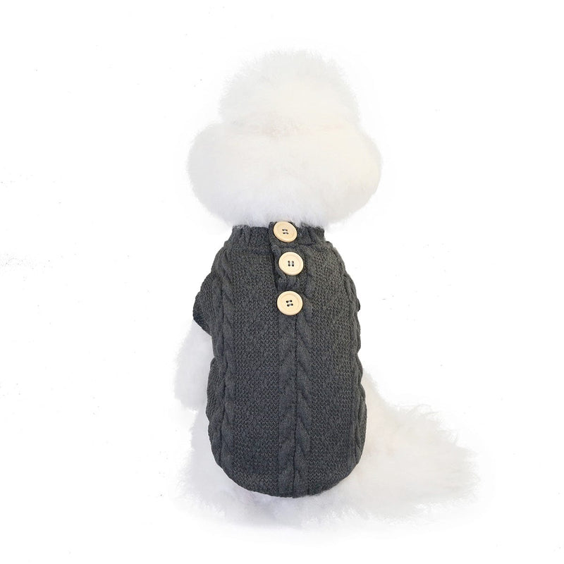 eszy2find pet clothing Dark grey / S Woolen Cotton Vest Pet Clothing Small Dog Sweater