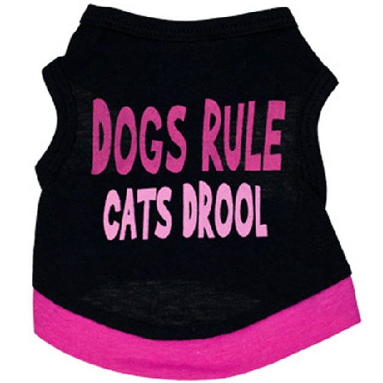 eszy2find pet clothing Pet Supplies Dog Clothing Cotton Black Printed Pink Letter Vest