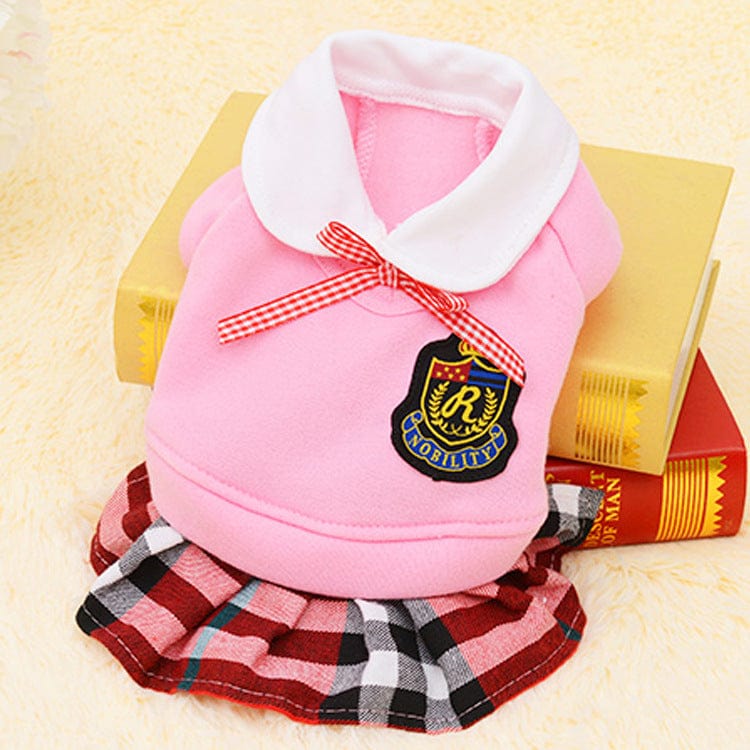 eszy2find pet clothing Pink skirt / M Dog clothing Teddy foreign trade pet school uniform