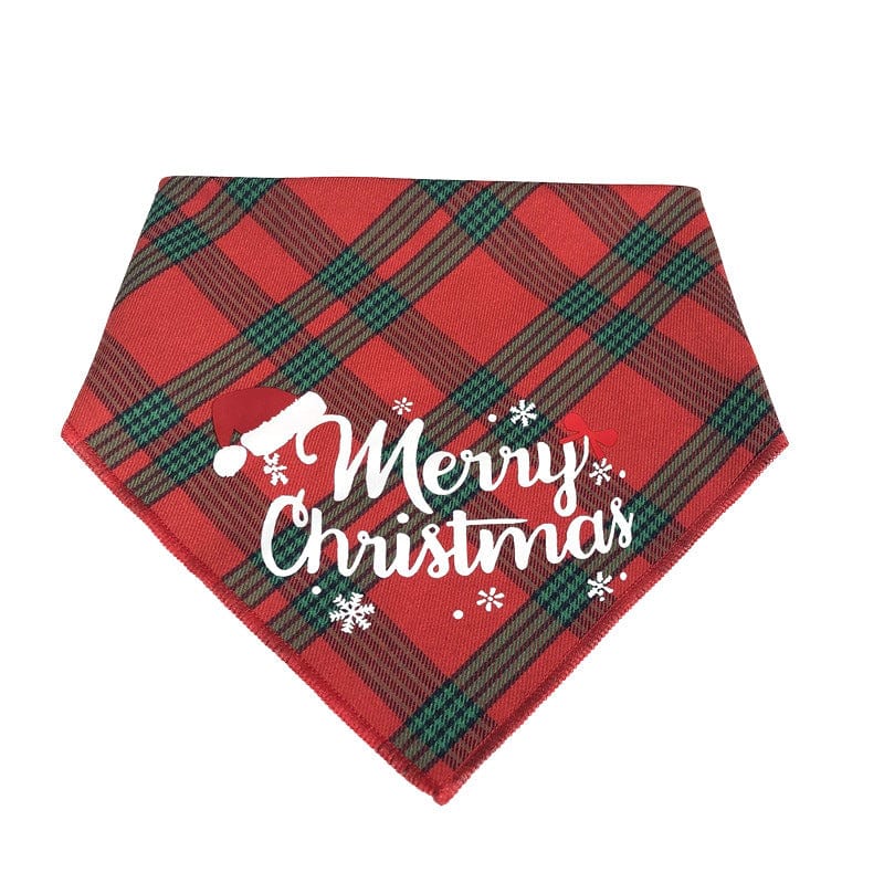 eszy2find pet clothing Red hot word triangle scarf Christmas Products Pet Christmas Hat Set