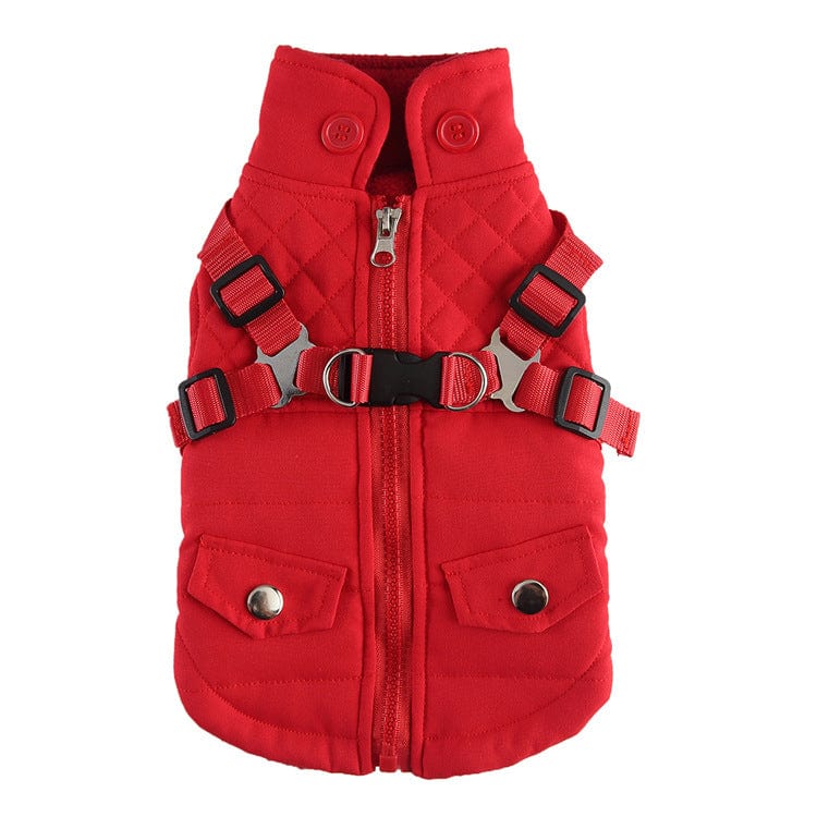 eszy2find pet jacket DZ277 red / L Pet Winter Cotton Dog Clothes Zipper Jacket Dog Supplies
