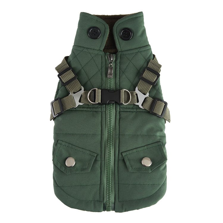 eszy2find pet jacket DZ278 Army Green / S Pet Winter Cotton Dog Clothes Zipper Jacket Dog Supplies