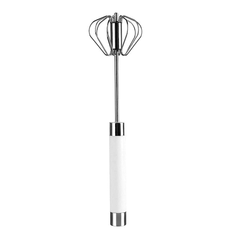eszy2find Semi-automatic household rotating egg be White Semi-automatic Stainless Steel Egg Beater Whisk Hand Pressure Rotating Manual Mixer Egg Tools Cream Stirrer Kitchen Accessories