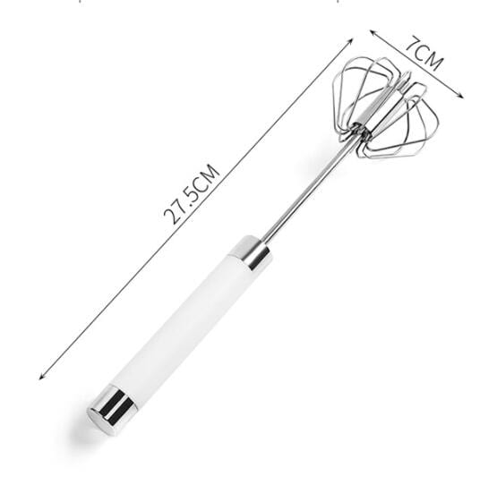 eszy2find Semi-automatic household rotating egg be White Semi-automatic Stainless Steel Egg Beater Whisk Hand Pressure Rotating Manual Mixer Egg Tools Cream Stirrer Kitchen Accessories