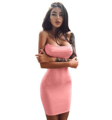 eszy2find Sexy nightclub suspender dress Pink / XL Sexy nightclub suspender dress