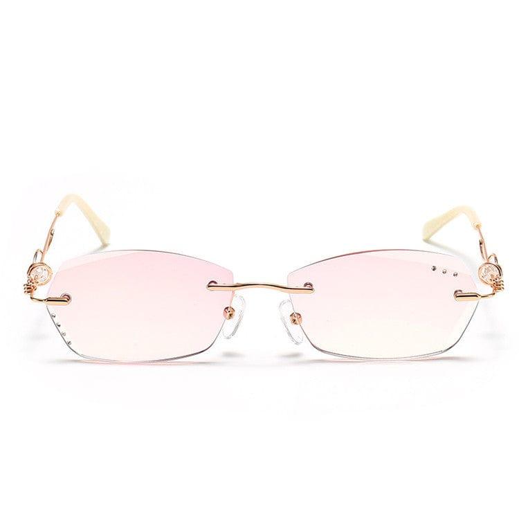 eszy2find sun glasses Frameless Diamond Anti-blue Reading Glasses