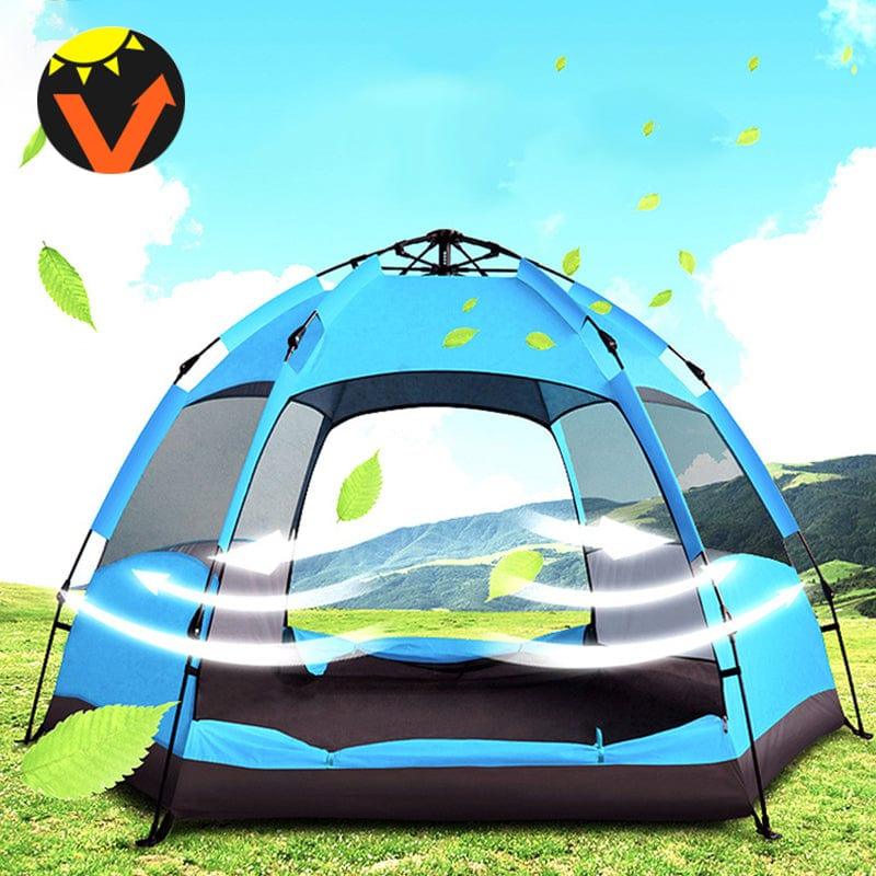 eszy2find tent 3-4/5-8 Person Camping Tent Double Layer Waterproof UV Protection Sunshade Canopy Outdoor Travel