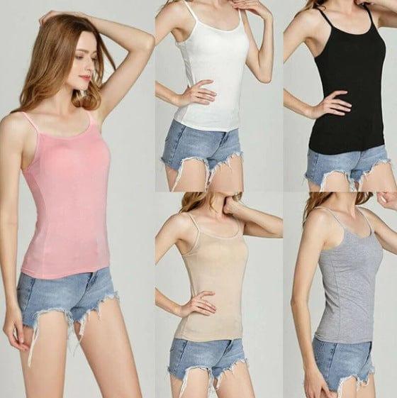 eszy2find womens tops Women's Fashion Camisole With Chest Pad