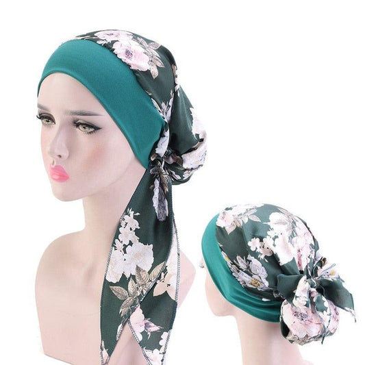 ezy2find 0 2020 fashion printed flowers women inner hijabs cap muslim head scarf turban bonnet ready to wear ladies wrap under hijab caps