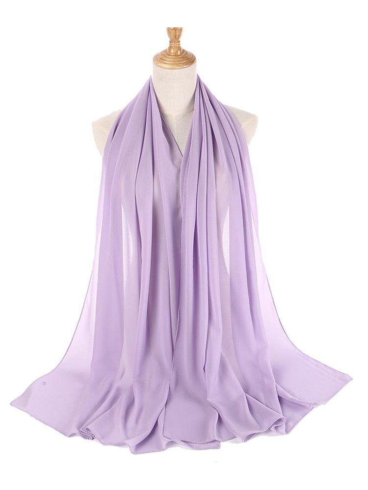 ezy2find 0 30 Plain Color Chiffon Scarf Hijab Headband Female Islamic Head Cover Wrap for Women Muslim Jersey Hijabs Hair Scarves Headscarf