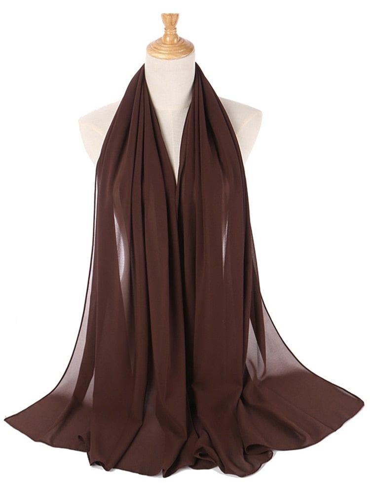 ezy2find 0 36 Plain Color Chiffon Scarf Hijab Headband Female Islamic Head Cover Wrap for Women Muslim Jersey Hijabs Hair Scarves Headscarf